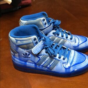 Adidas Forum Jeremy Scott dipped blue high tops